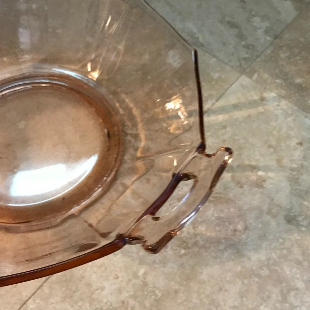 Pink Imperial Glass Hexagon Molly Bowl Dish Pink Depression Glass 1930’s